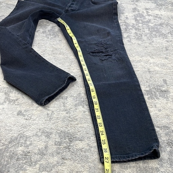 Agolde Nico High Rise Slim in Cassette Black Jeans Knee Rips Distressed Sz 30 - Picture 12 of 14